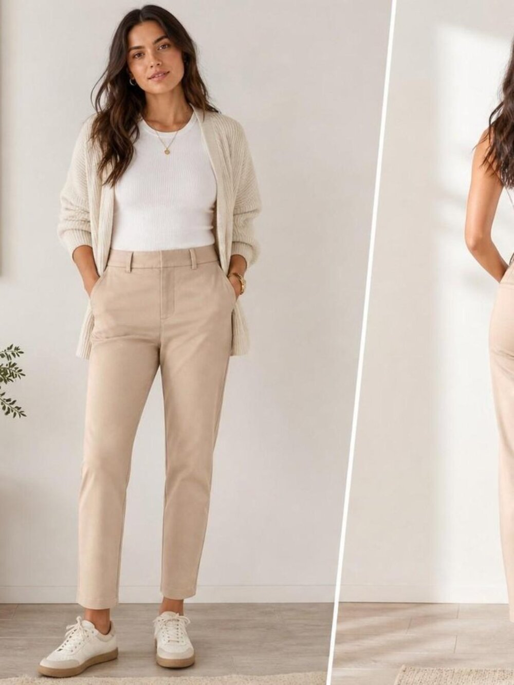 Old Navy Pixie High Rise Pants Straight Leg Tan Khaki Size 6